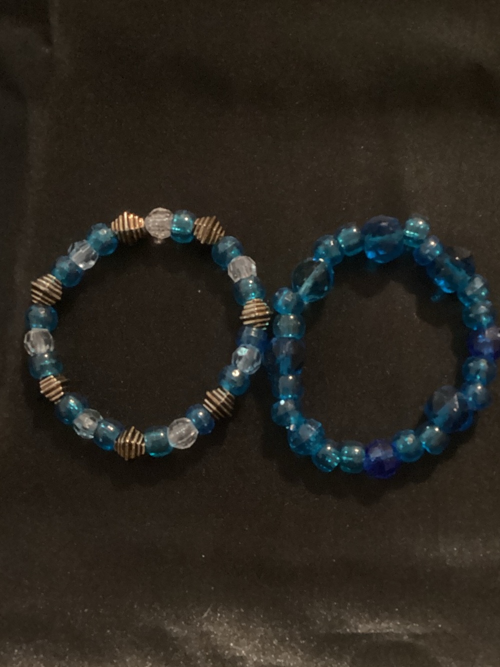Blue Beaded Stretch Bracelet Set - Women Jewelry